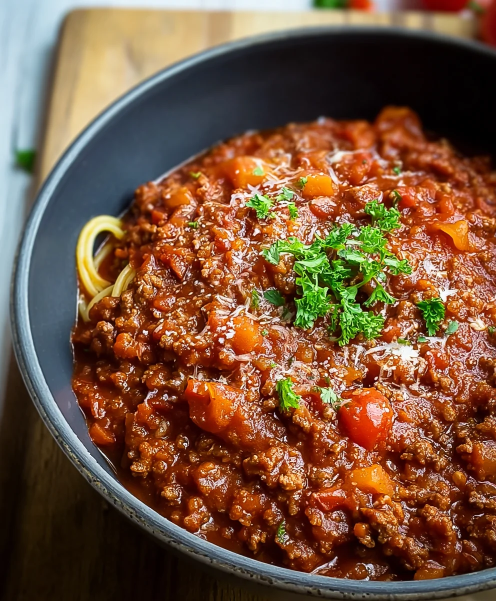Herzhafte Rinder-Bolognese mit Tomatensoße: Einfach lecker!