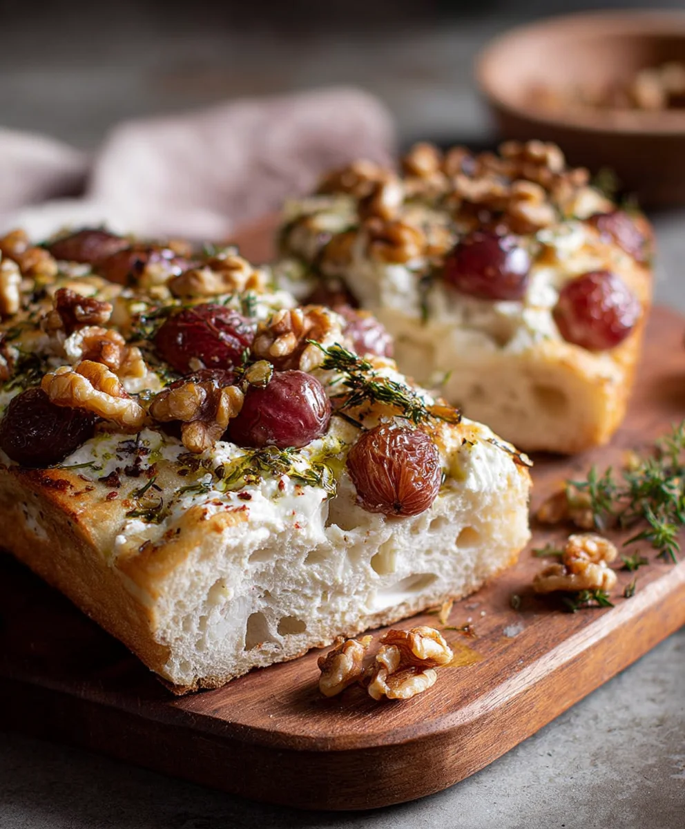 Walnuss Focaccia: Ricotta-Trauben-Genuss!
