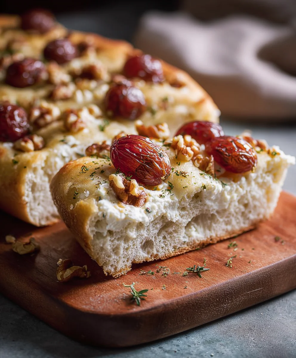 Walnuss Focaccia: Ricotta-Trauben-Genuss!