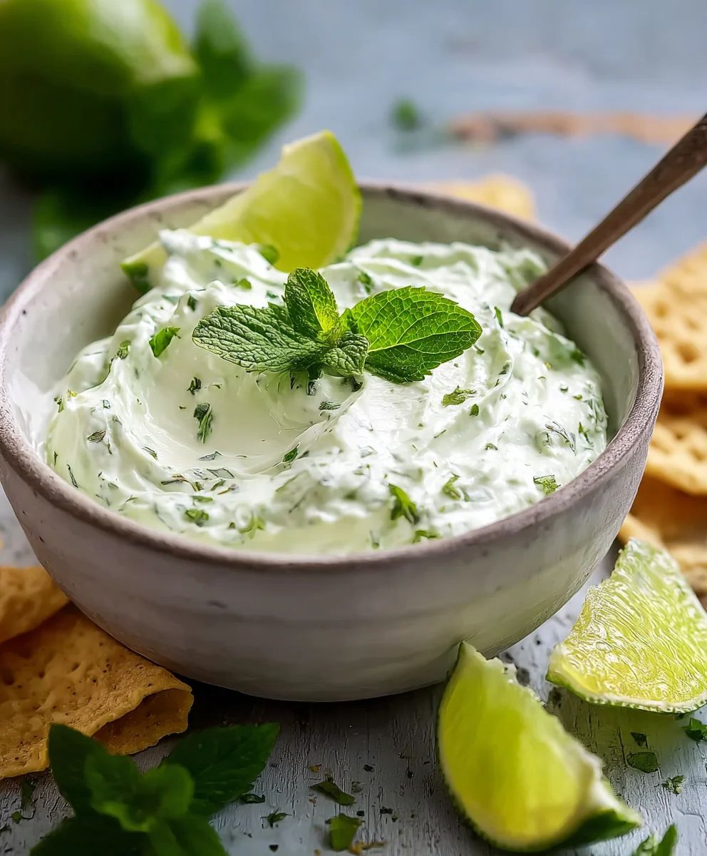 Basilikum Limette Creme Fraiche Dip | Einfach & Frisch