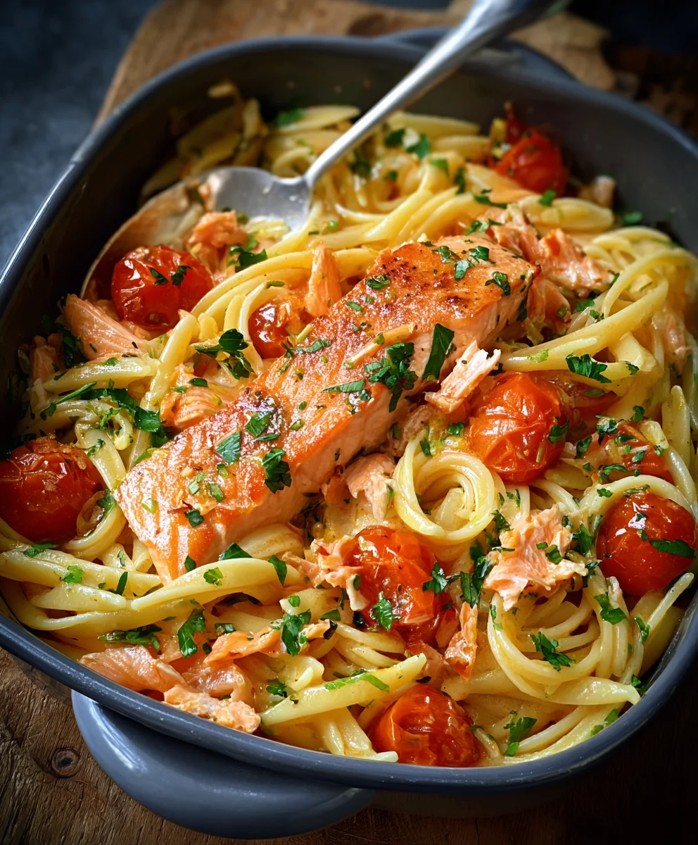 Ofen-Lachs-Pasta: Einfach & Lecker mit Tomaten