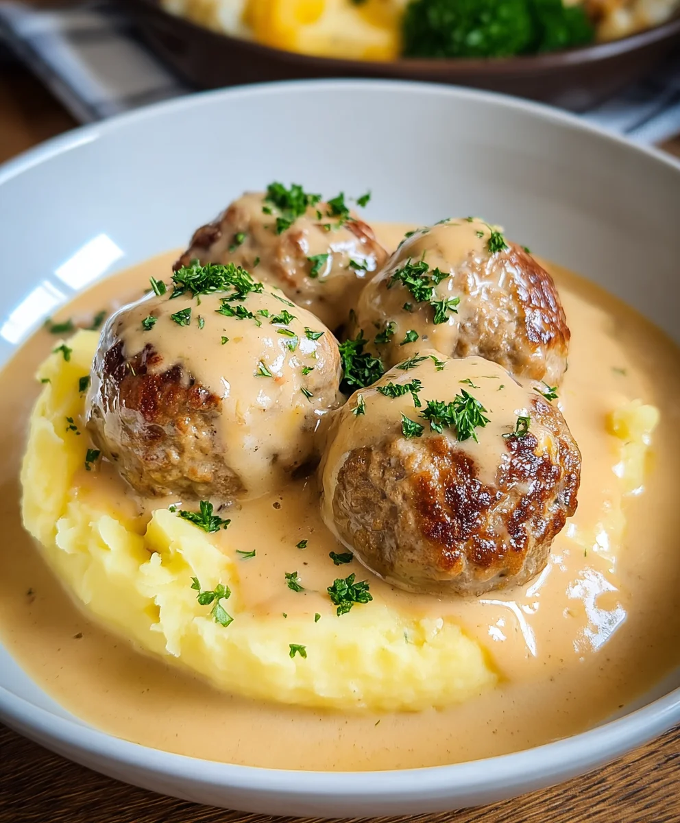 Hackbällchen in Rahmsauce: Cremiger Genuss mit Püree