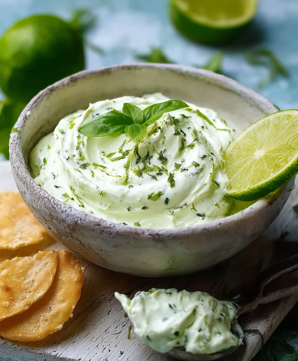 Basilikum Limette Creme Fraiche Dip | Einfach & Frisch