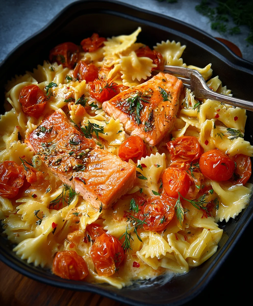 Ofen-Lachs-Pasta: Einfach & Lecker mit Tomaten