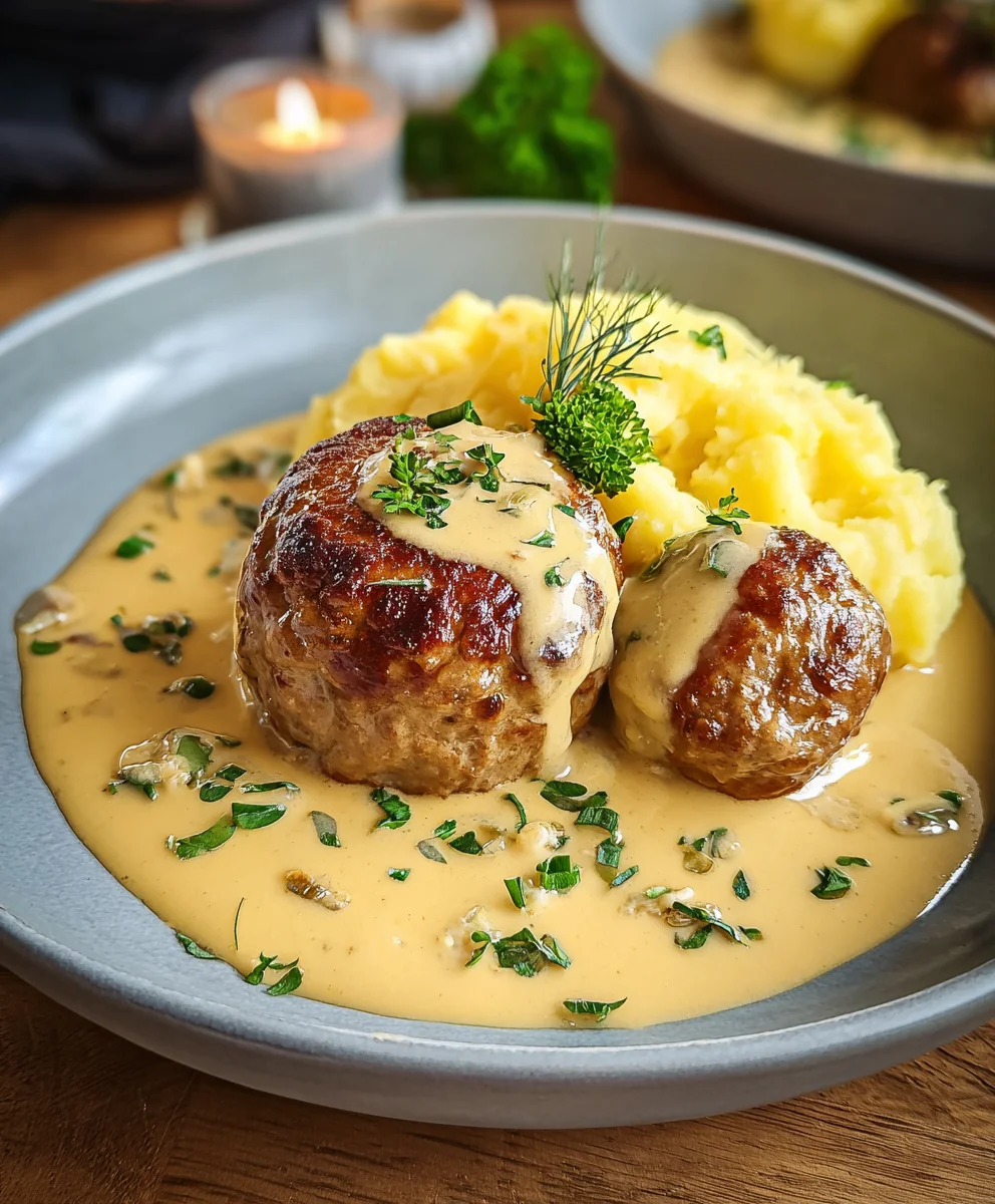 Hackbällchen: Herzhaft mit Kartoffelpüree & cremiger Sauce