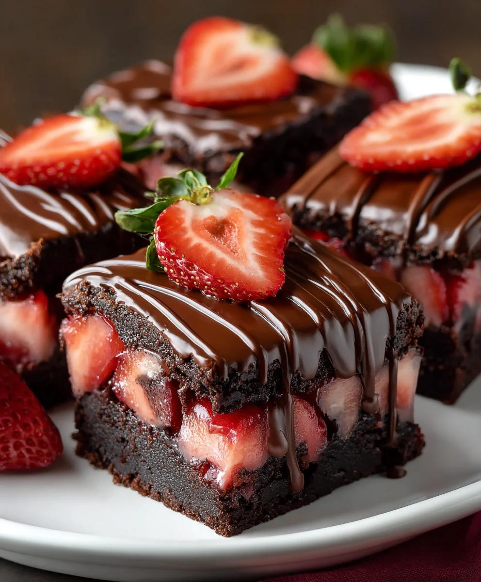 Schoko-Erdbeer-Brownies: Einfaches Rezept