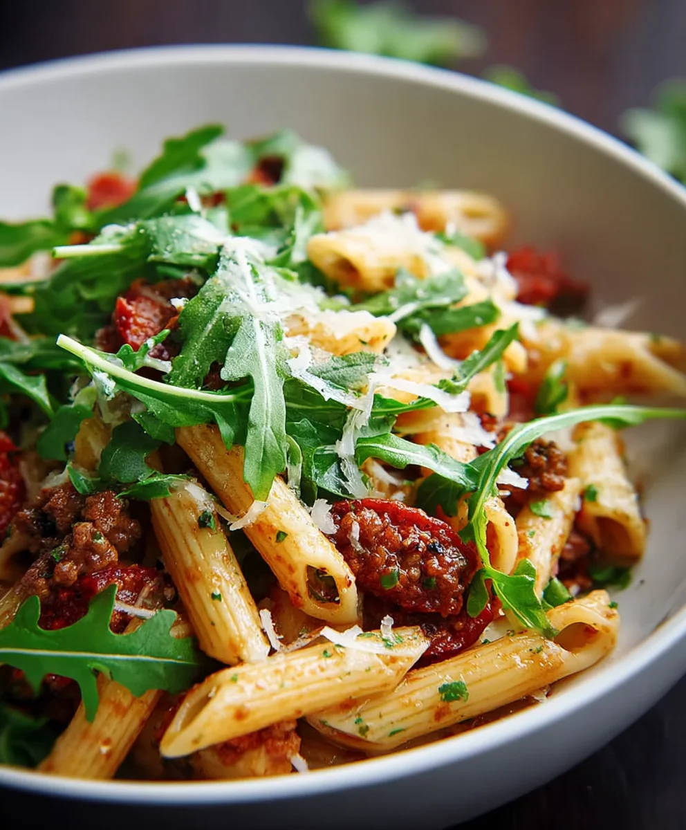 Penne Rucola Beef Chorizo Parmesan: Lecker & Einfach
