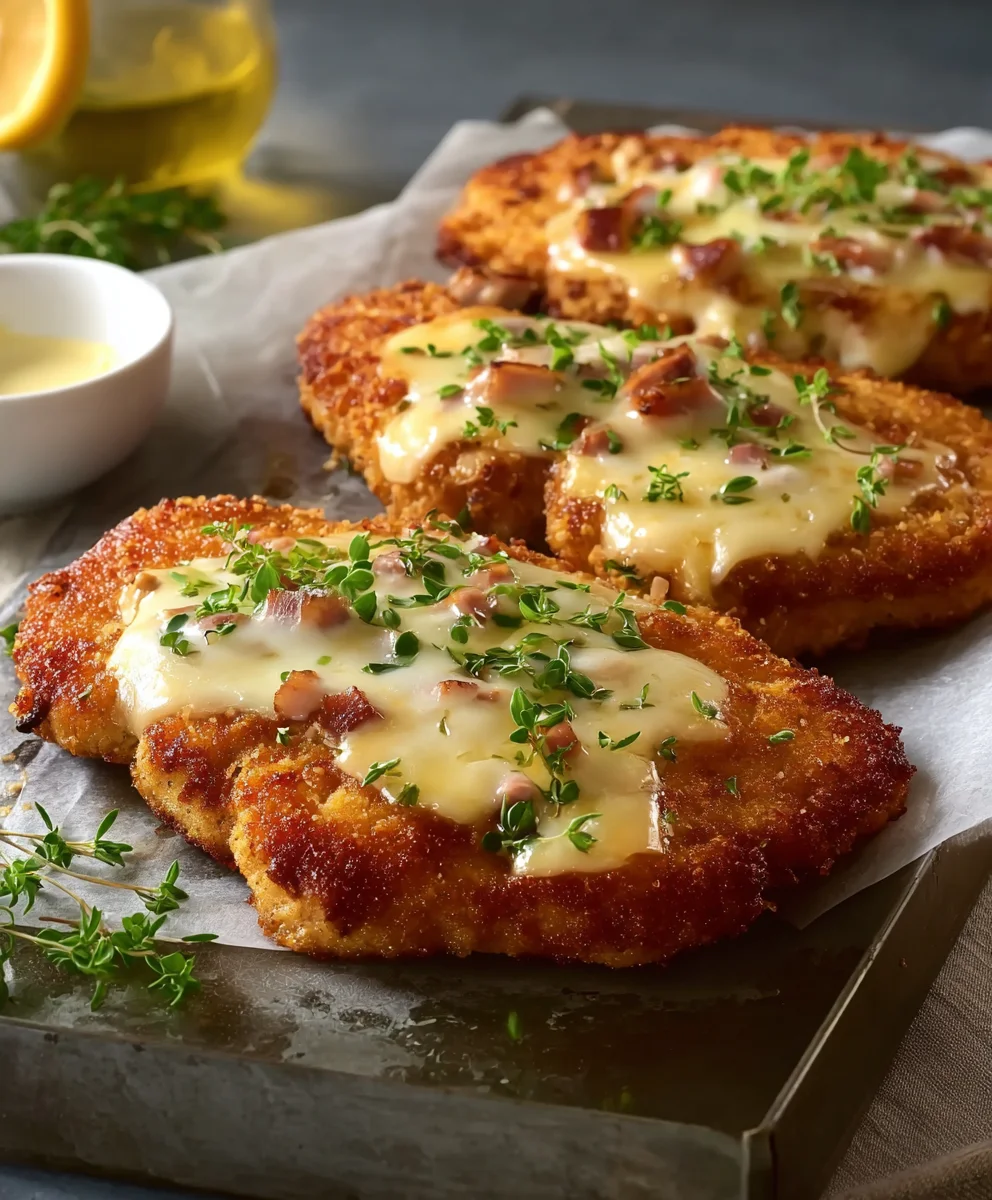 Überbackene Partyschnitzel: Einfach mit Käse & Sahne