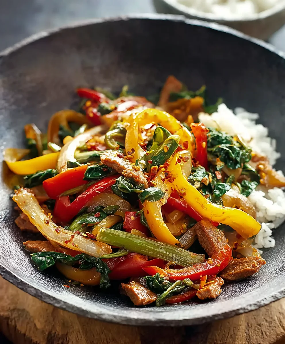 Mangold Paprika Beef Wok Rezept | Schnell & Einfach