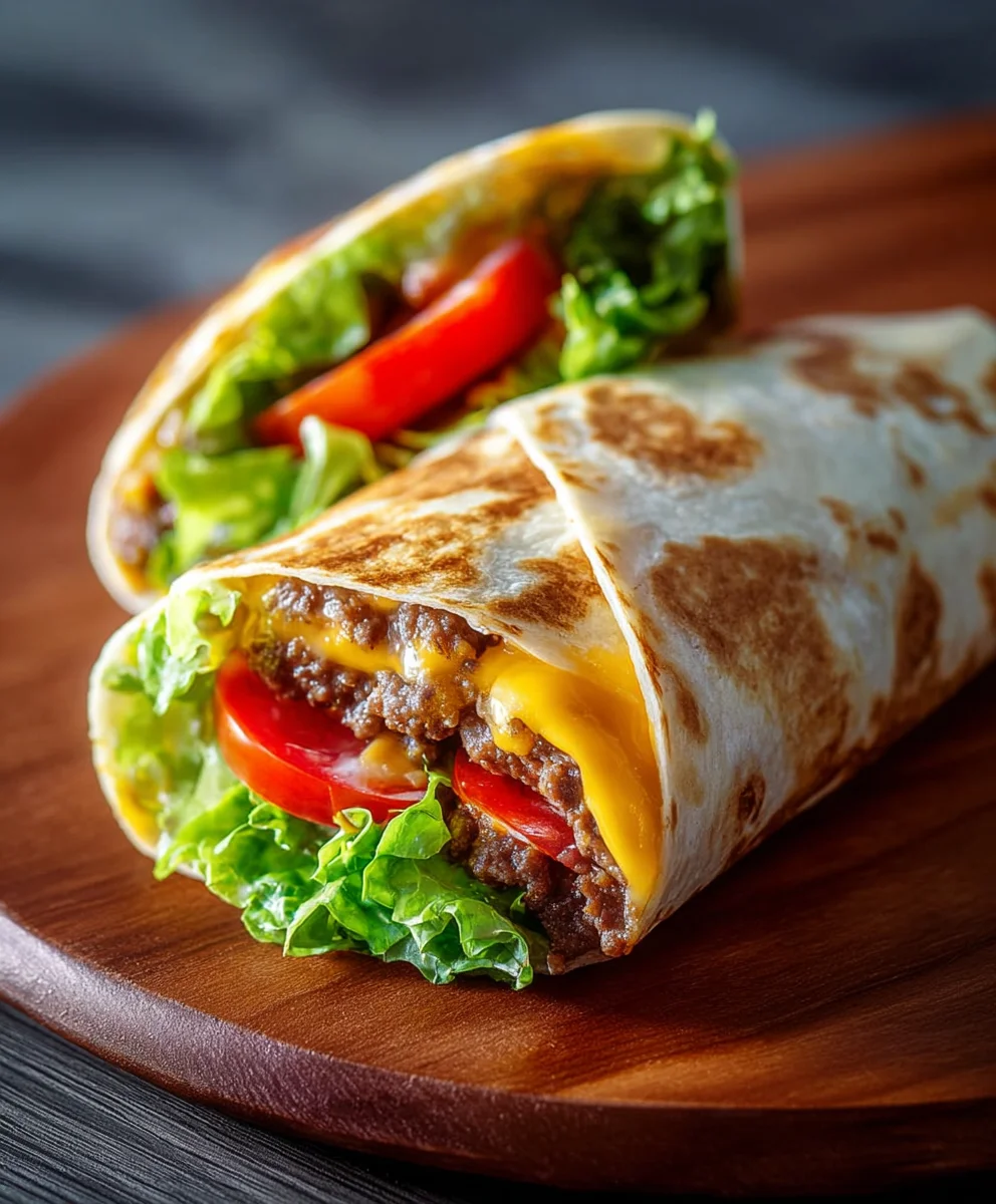 Cheeseburger Wraps: Einfaches Rinder-Rezept mit Tomate