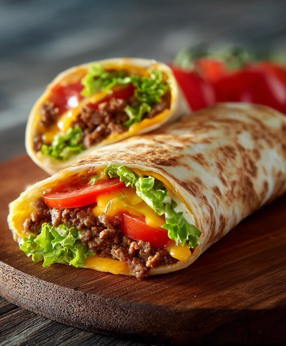 Cheeseburger Wraps: Einfaches Rinder-Rezept mit Tomate