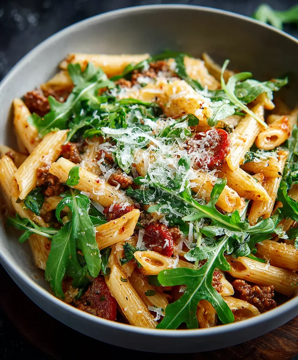 Penne Rucola Beef Chorizo Parmesan: Lecker & Einfach