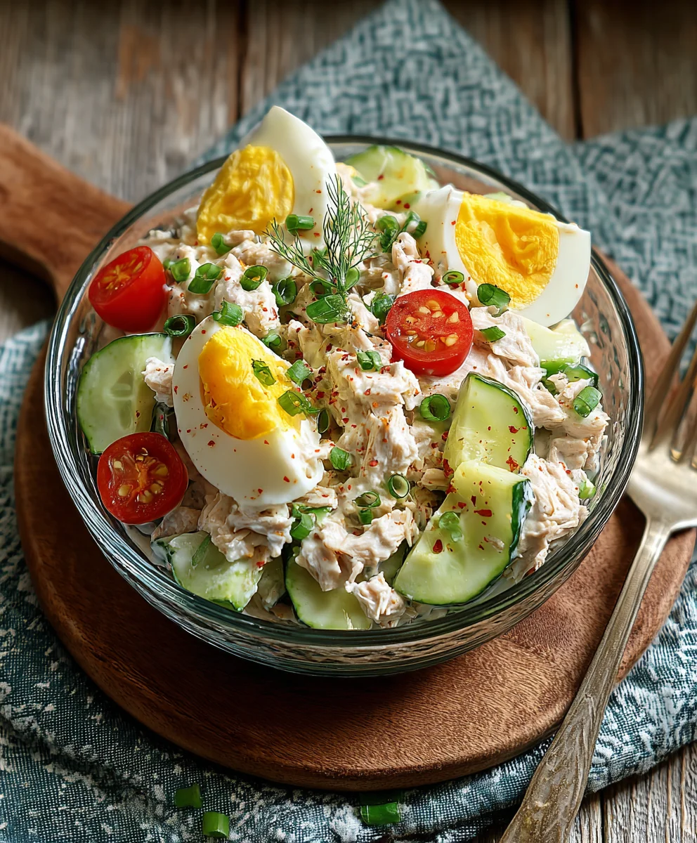 Thunfischsalat mit Ei & Joghurt: Herzhaft & Leicht
