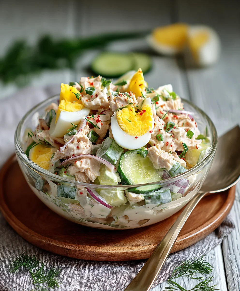 Thunfischsalat mit Ei & Joghurt: Herzhaft & Leicht