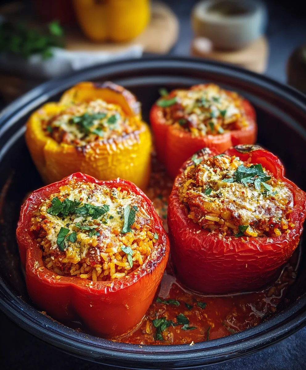 Reiskocher gefüllte Paprika (Hackfleisch) – Einfach & Lecker