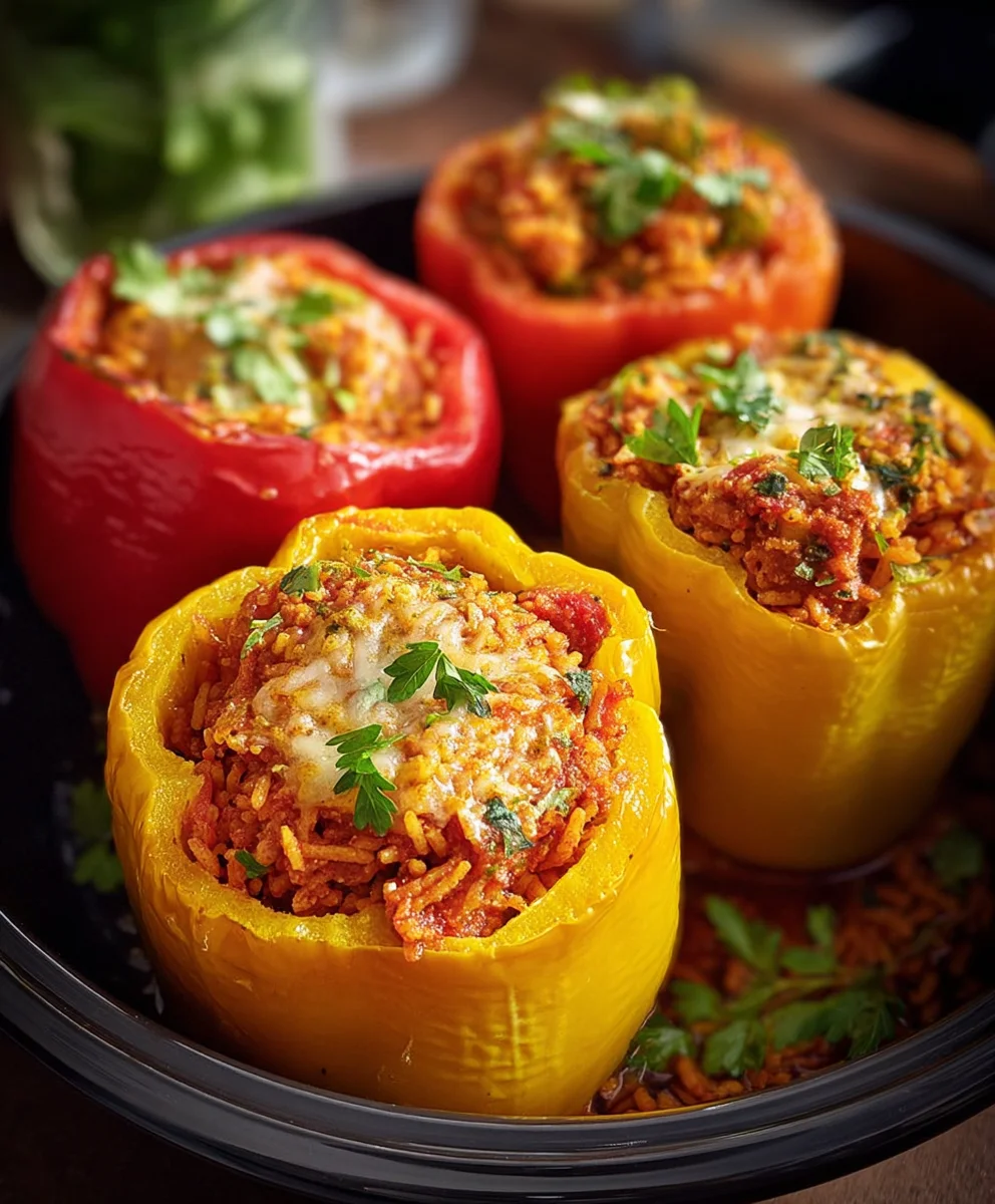 Reiskocher gefüllte Paprika (Hackfleisch) – Einfach & Lecker