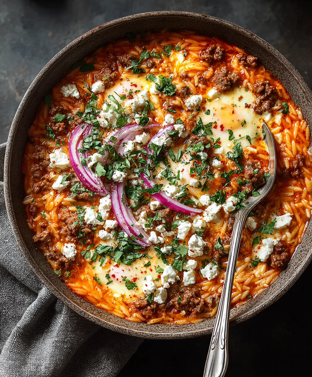 Kritharaki-Pfanne: Hackfleisch, Feta & mehr!
