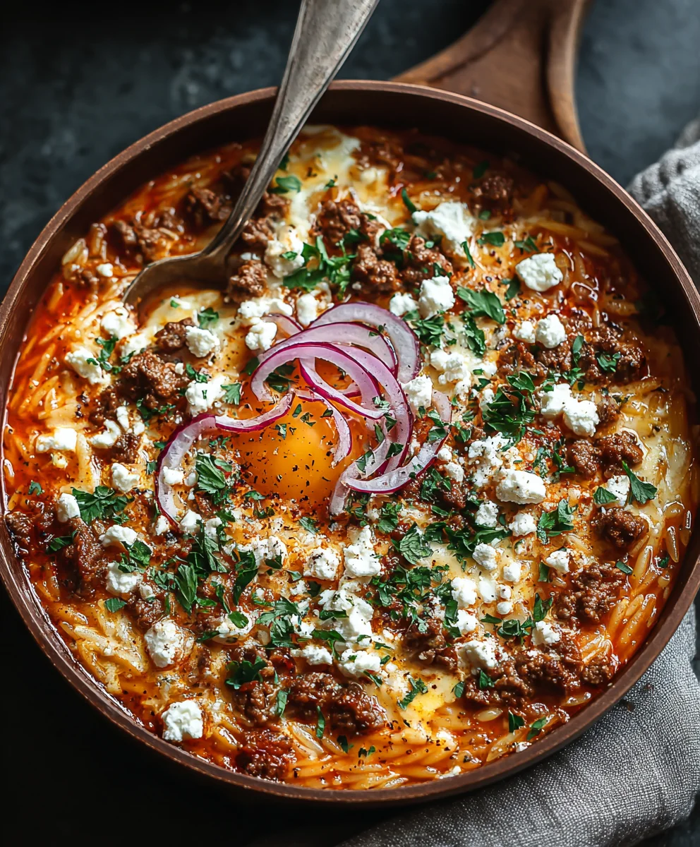 Kritharaki-Pfanne: Hackfleisch, Feta & mehr!