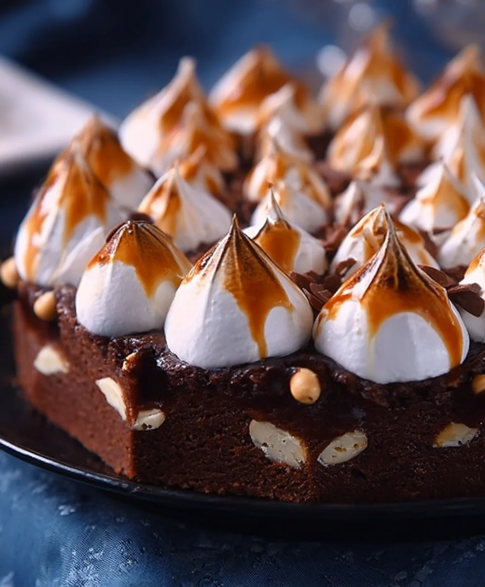 Brownie Tarta: Dulce de Leche, Baiser & Erdnüsse