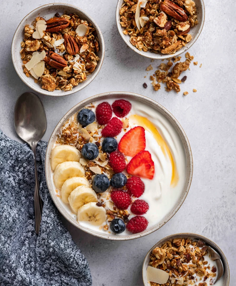 Einfache Joghurt Granola Bowls: schnelle Ideen