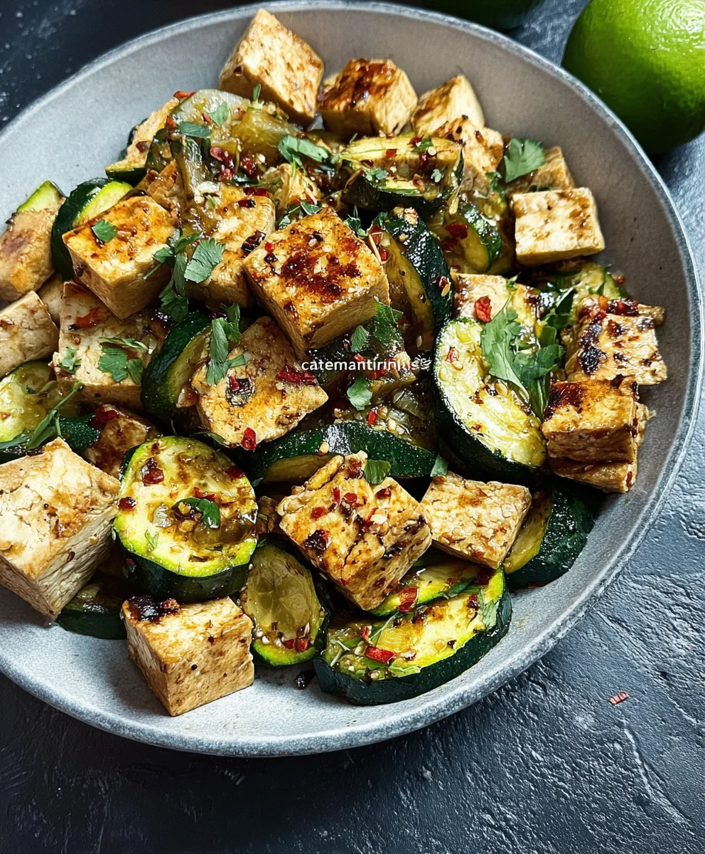Marinierter Tofu mit Zucchini – einfaches Rezept
