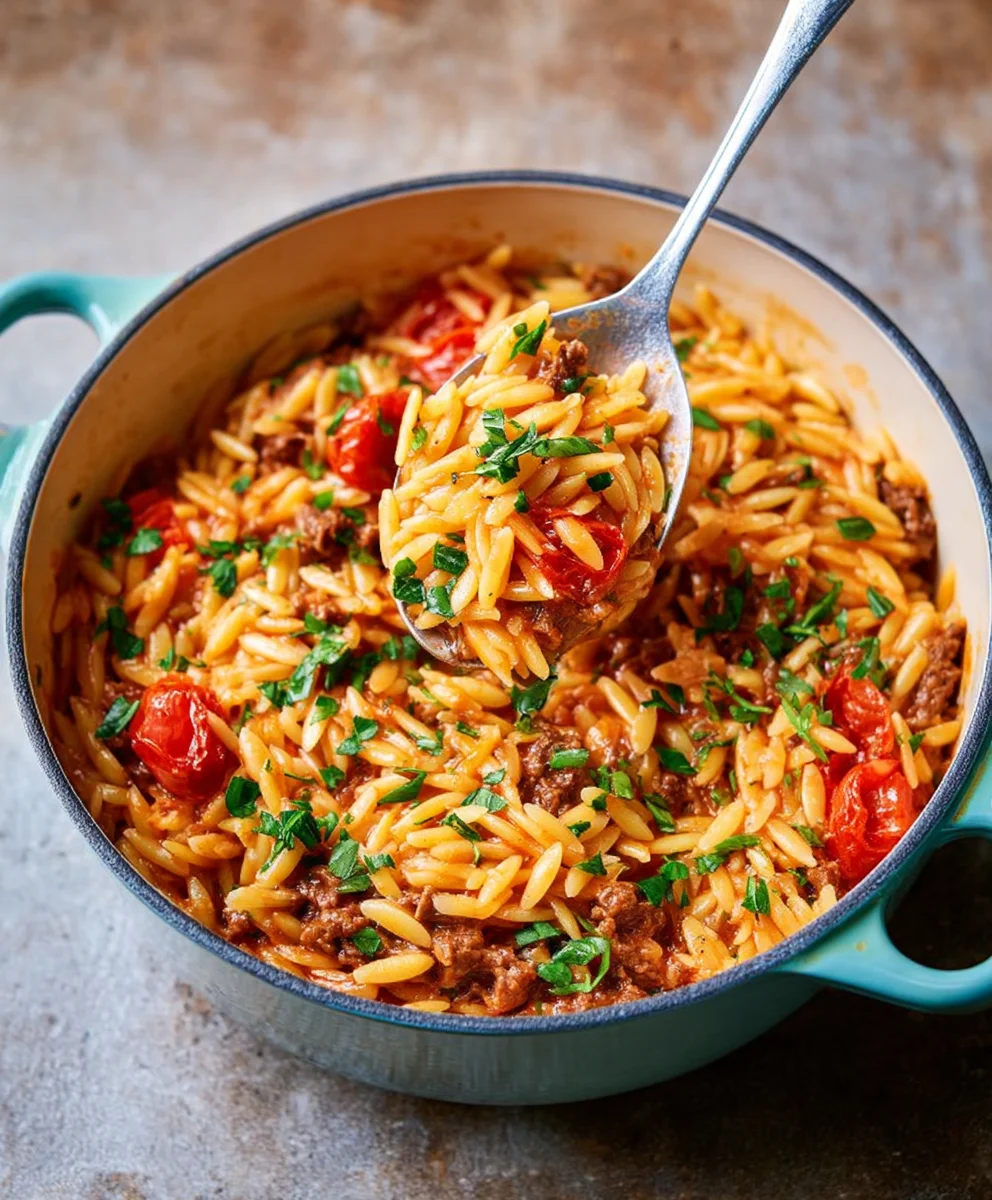 Herzhaftes One-Pot Rinder-Orzo: Einfaches Rezept