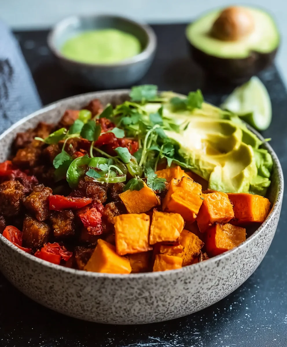 Süßkartoffel-Burrito-Bowl: Bunte Vega-Bowl