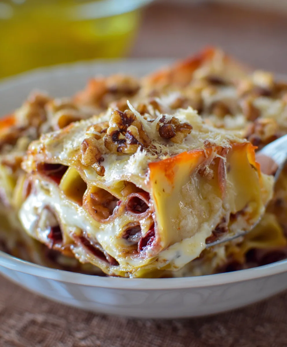 Radicchio Speck Nüsse Lasagne: Einfaches Rezept