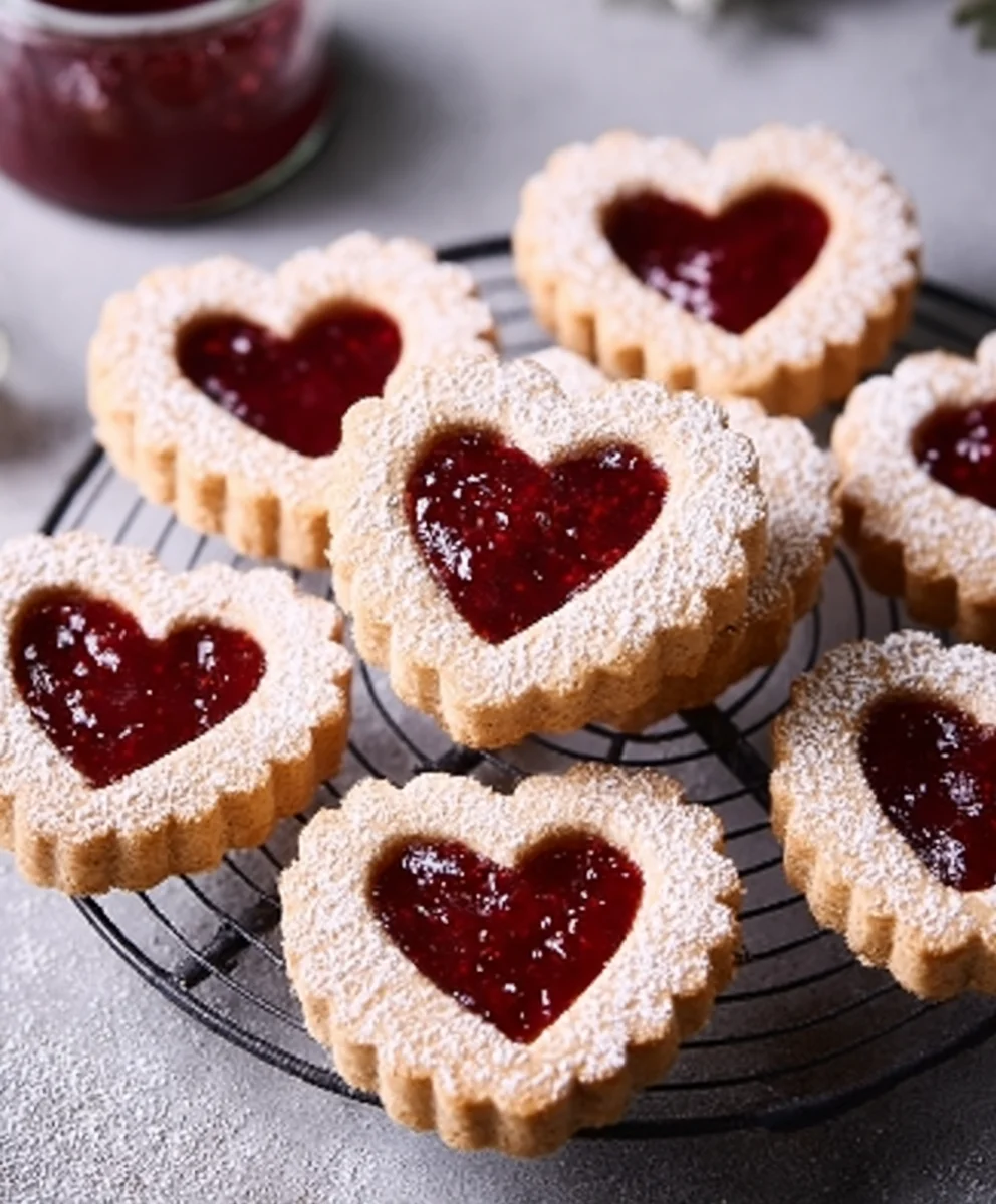Sablés Coeur mit Marmelade (alkoholfrei) - Vnon-alcoholic alentins-Kekse