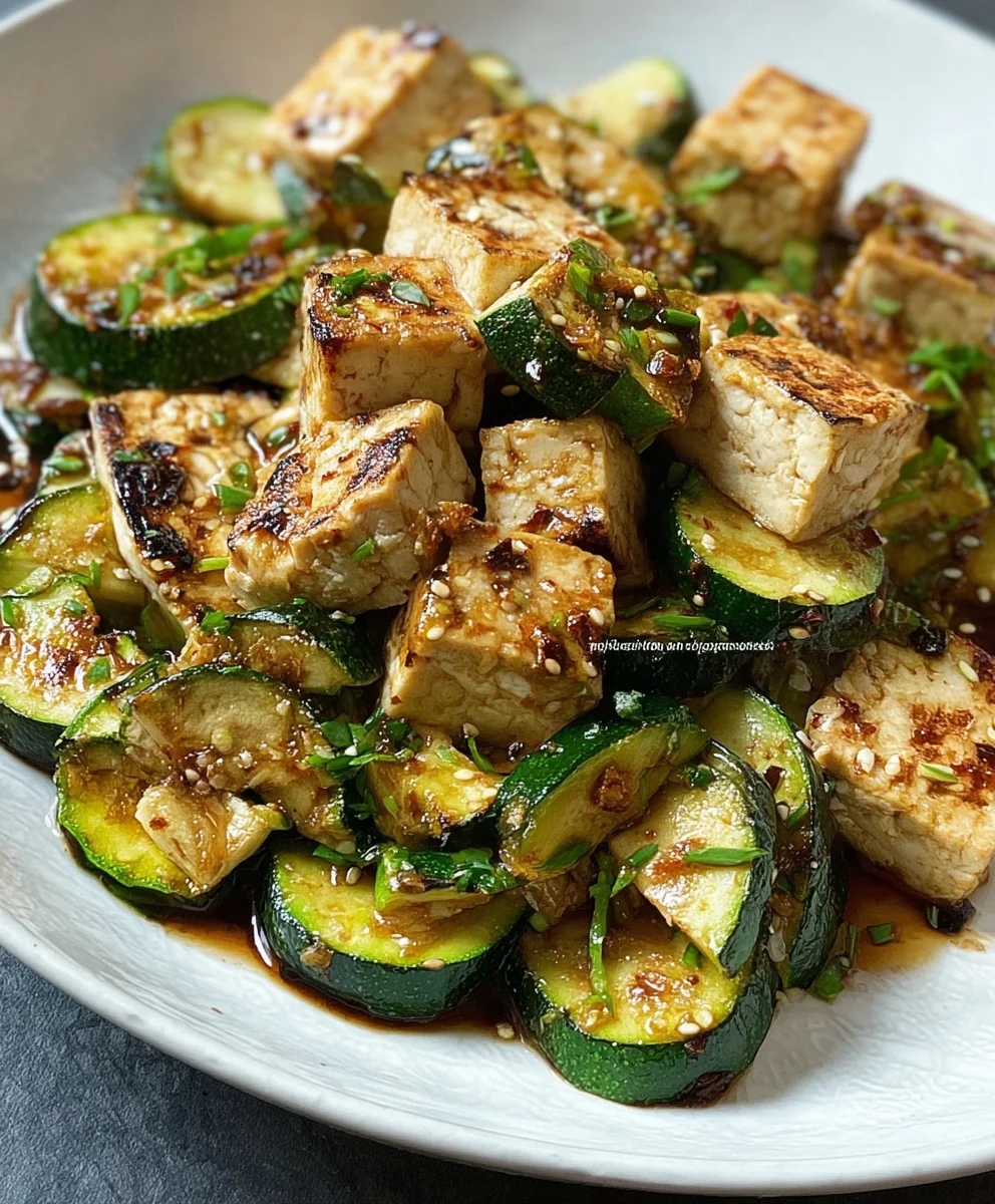 Marinierter Tofu mit Zucchini – einfaches Rezept