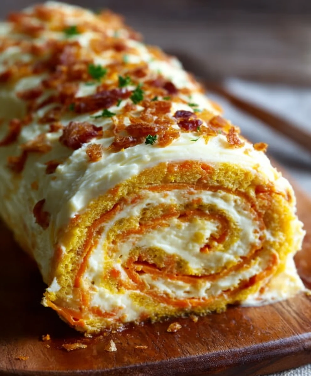 Zuckerfreies Karotten-Röllchen mit Frischkäse