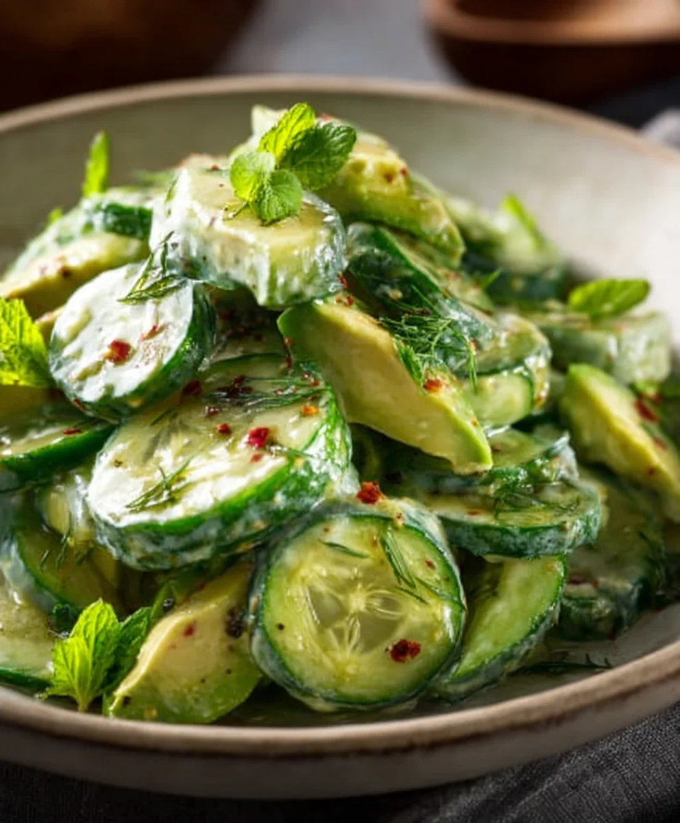 Cremiger Gurken-Avocado Salat: Einfach lecker!