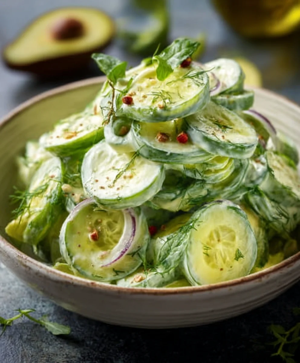 Cremiger Gurken-Avocado Salat: Einfach lecker!