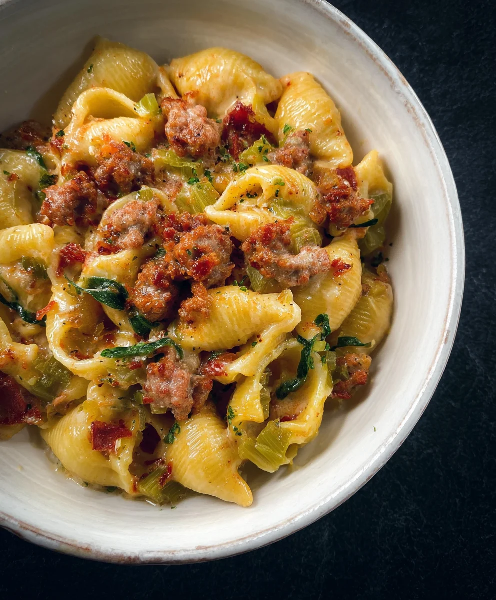 Conchiglie mit Lauch & Rindswurst-Rezept