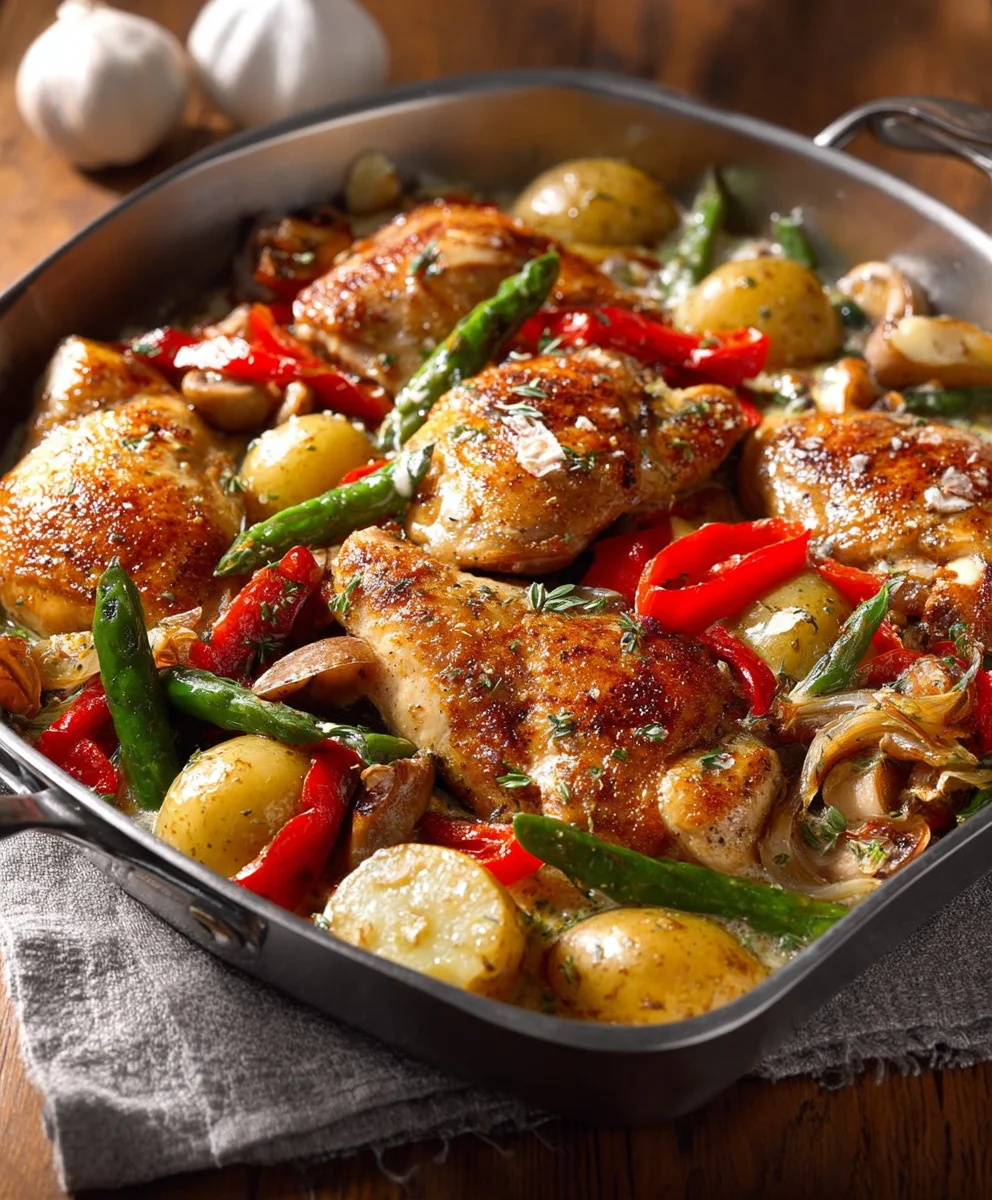 Einfache Hähnchen-Gemüse-Blechpfanne schnell & lecker