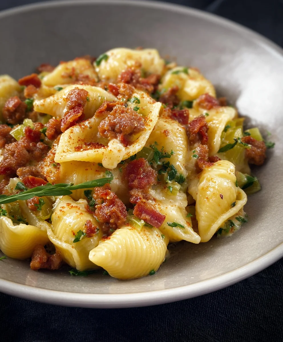 Conchiglie mit Lauch & Rindswurst-Rezept