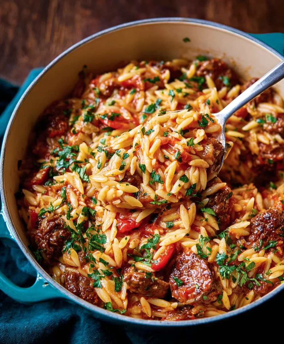 Herzhaftes One-Pot Rinder-Orzo: Einfaches Rezept