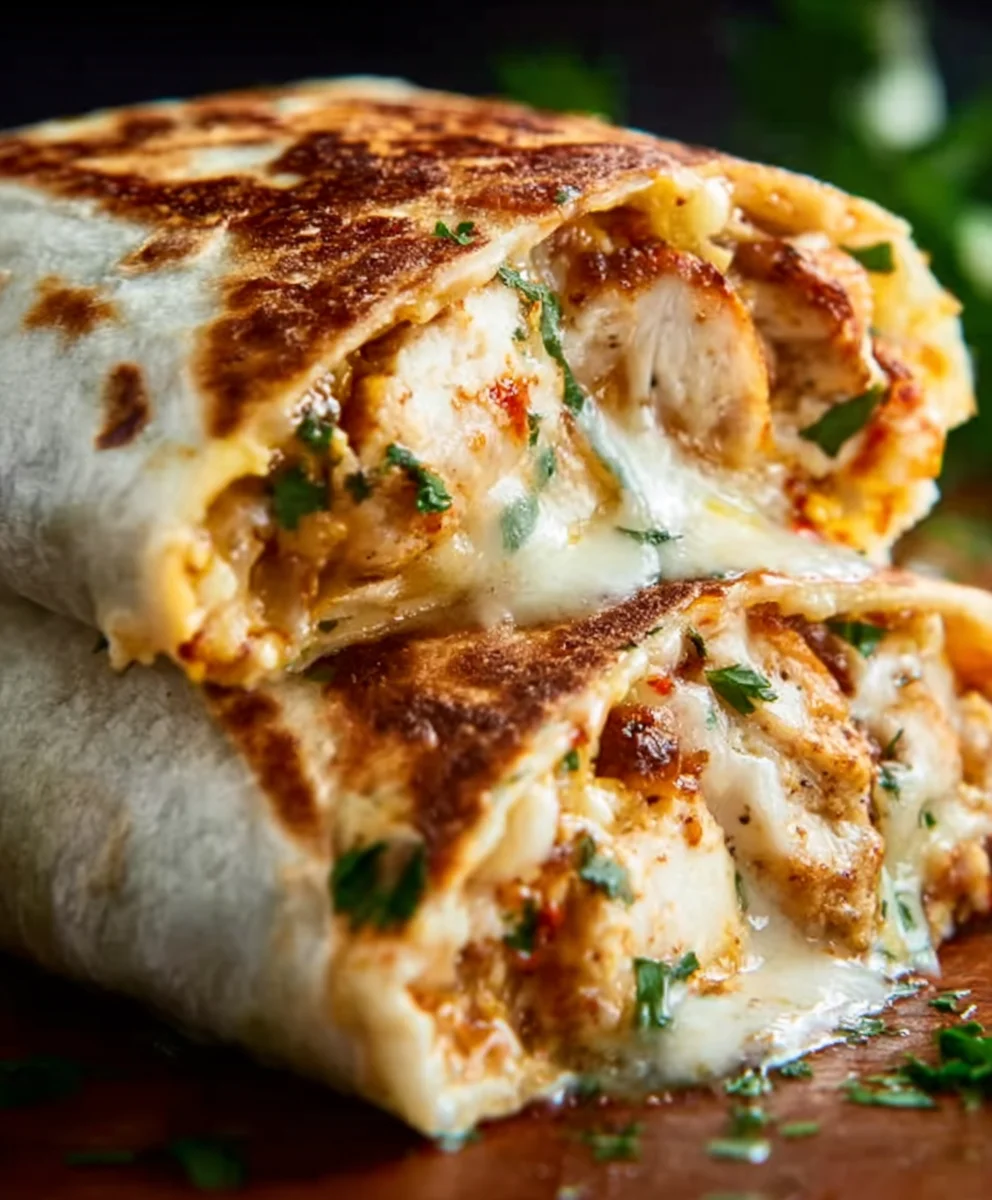 Herzhaftes Käse-Knoblauch-Hähnchen Wraps Rezept