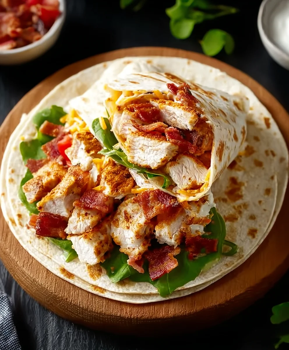 Knuspriger Hähnchen Rindfleisch Speck Ranch Wrap