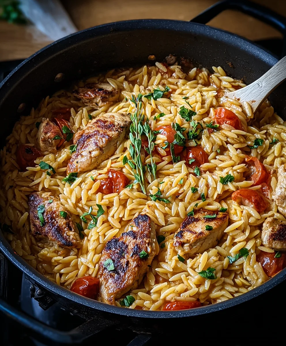 One Pot Orzo mit Hähnchen: Einfach & Lecker