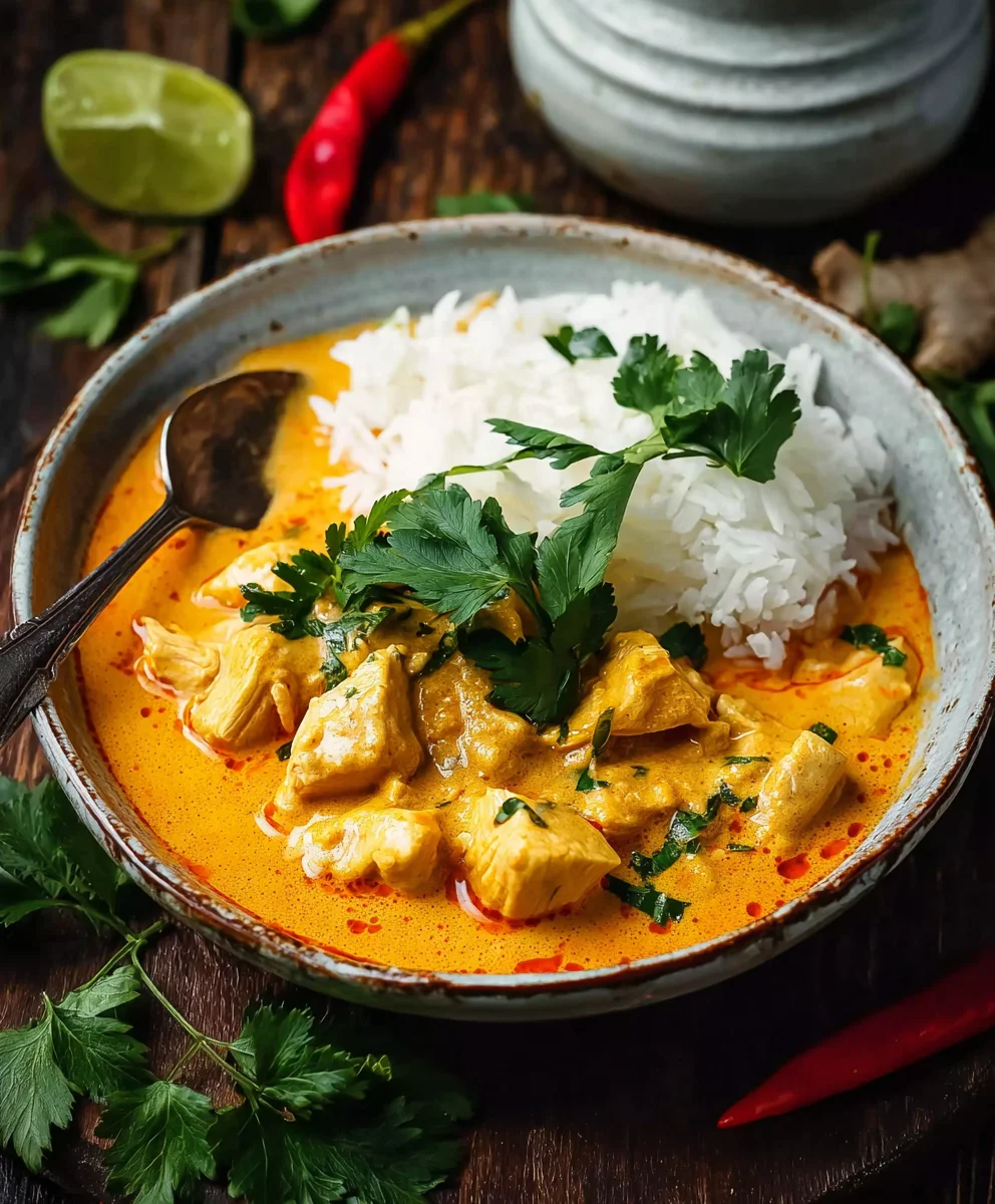 Thai Hähnchen Erdnuss-Curry: Würzig & Cremig