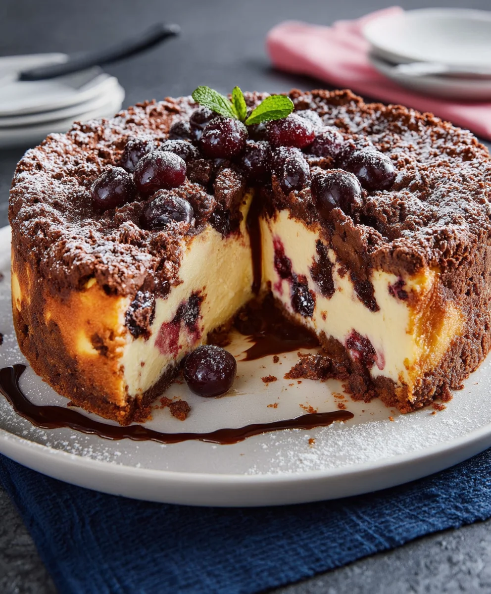 Schoko-Kirsch Extract-Quark-Käsekuchen – köstlich & cremig