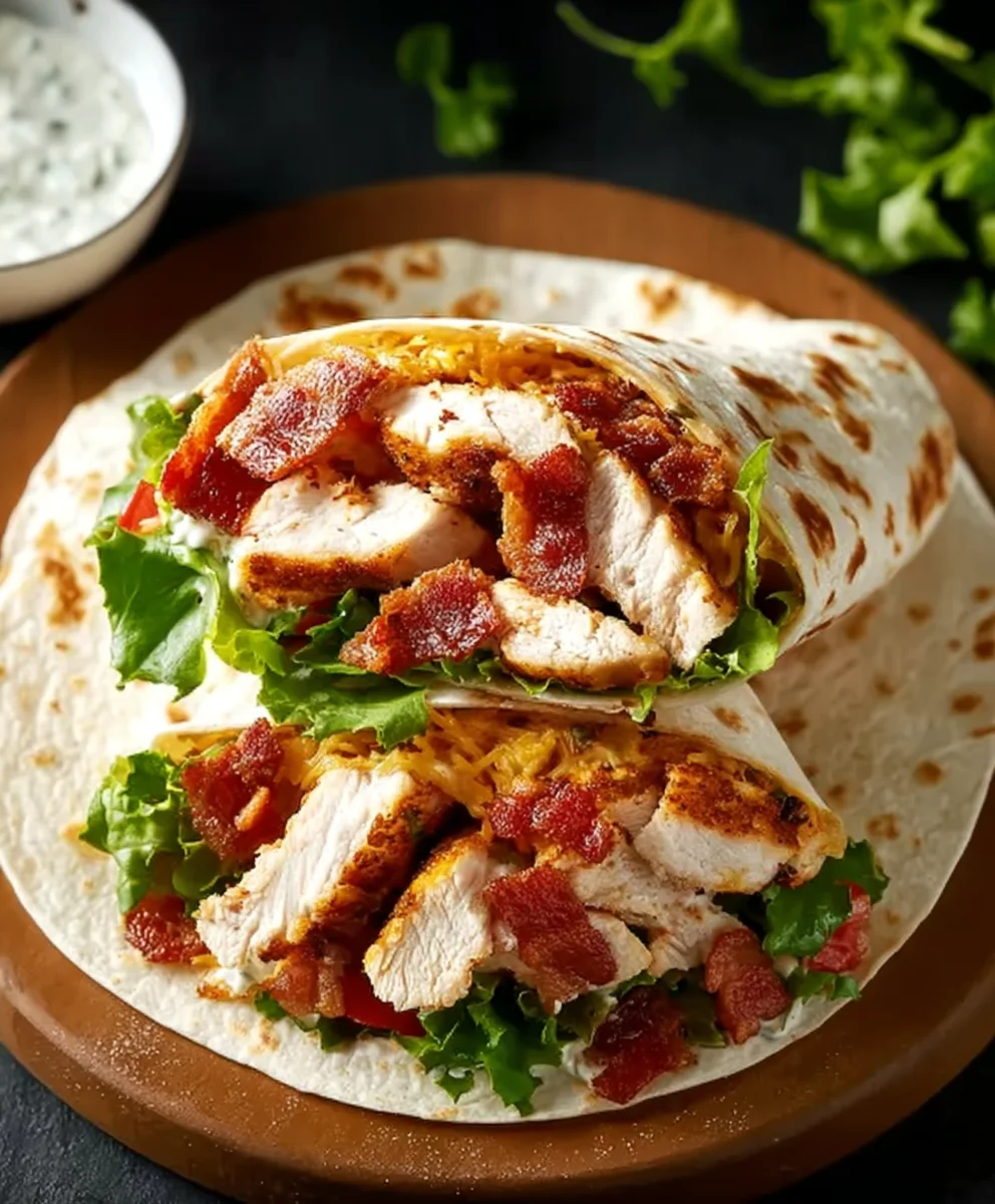 Knuspriger Hähnchen Rindfleisch Speck Ranch Wrap