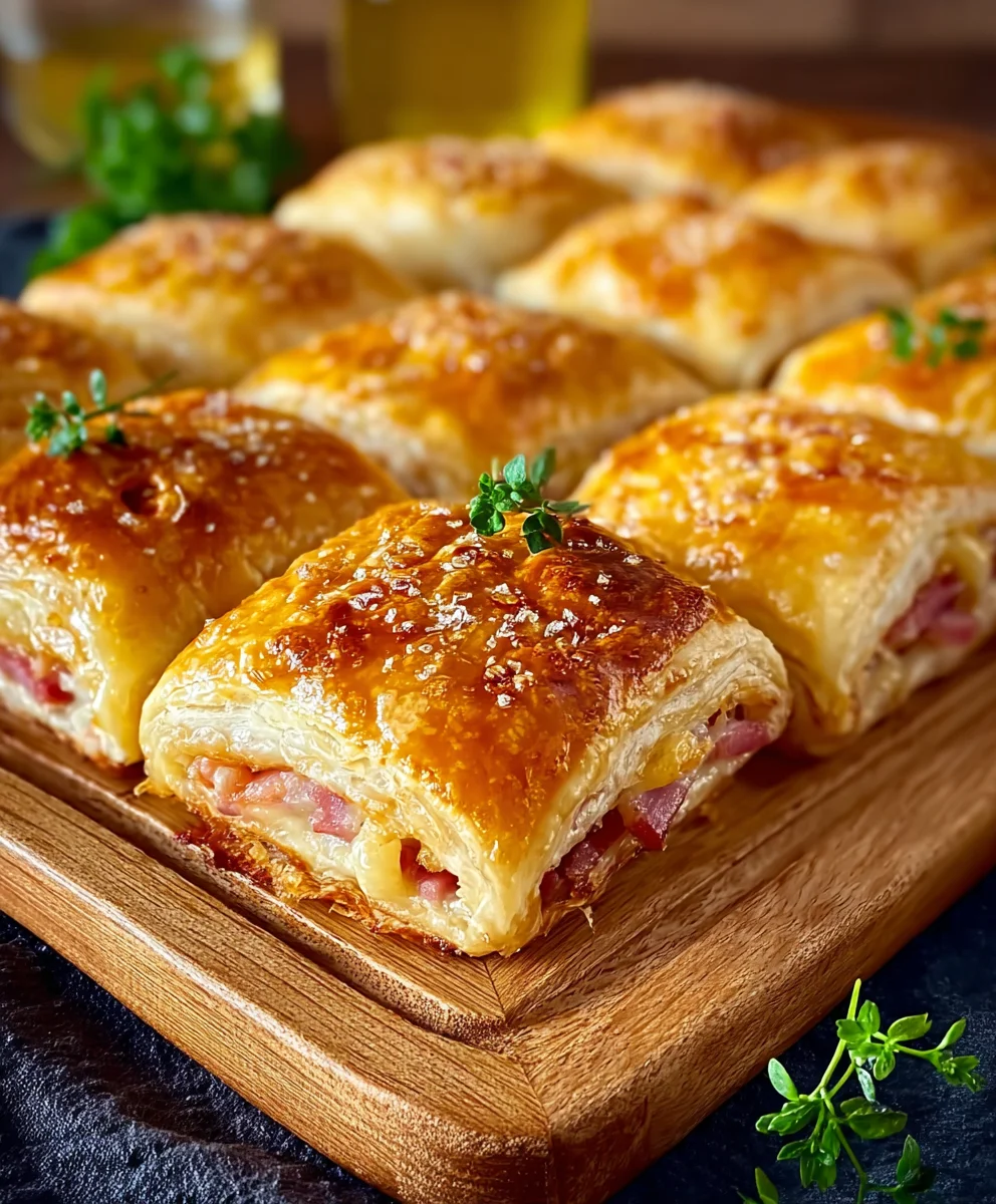 Blätterteig-Schinkentaschen: Herzhaft, knusprig, goldbraun