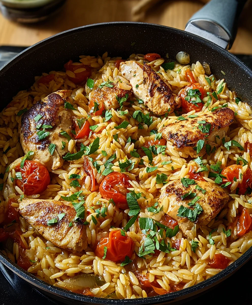 One Pot Orzo mit Hähnchen: Einfach & Lecker