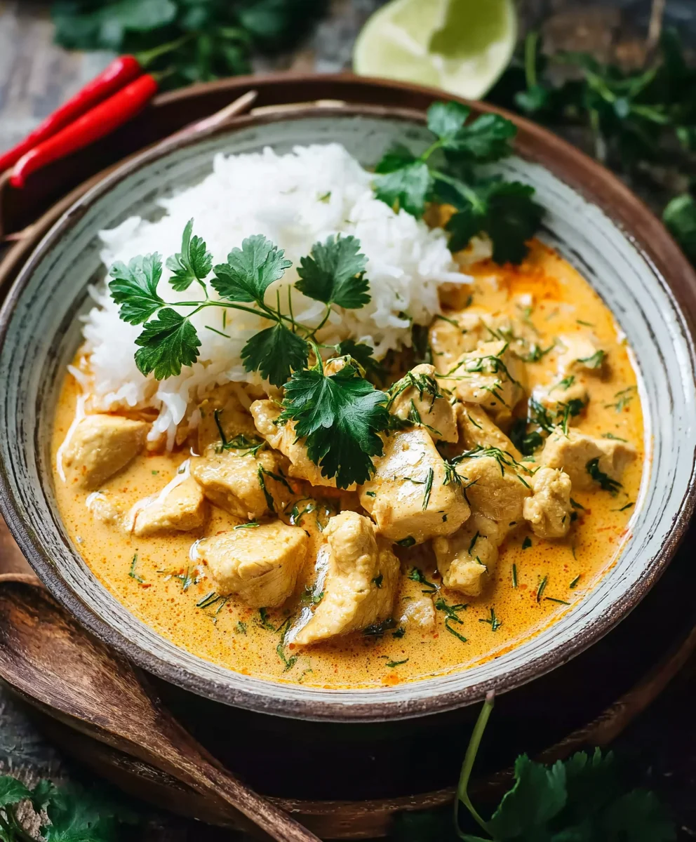 Thai Hähnchen Erdnuss-Curry: Würzig & Cremig