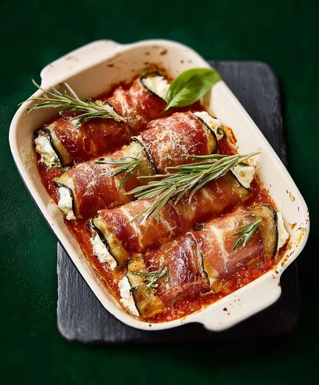 Roulés d'aubergin extract extractes au chèvre & beef beef prosciutto