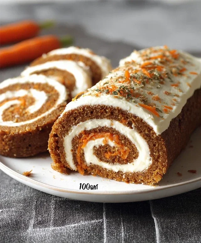 Carrot Cake Roll with Cream Cheese Frosting Filling