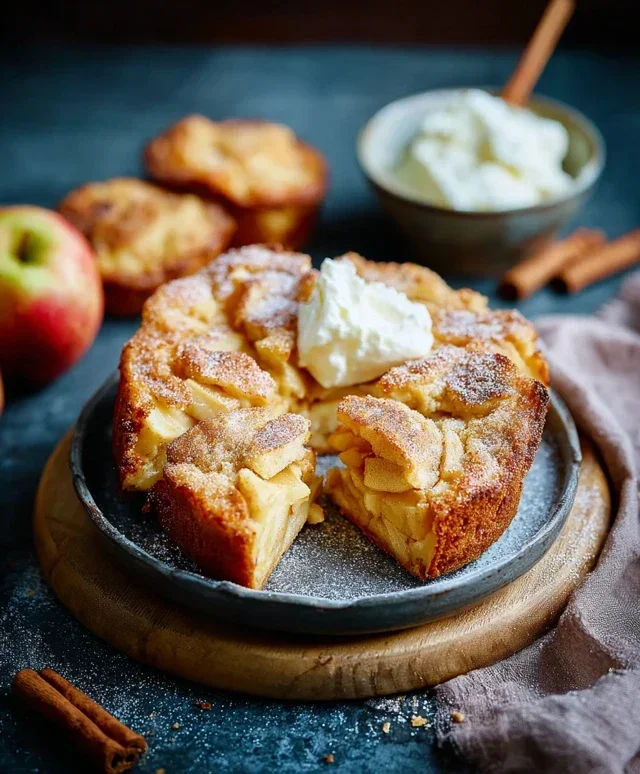 Apfelkuchlein mit Zimt Quark