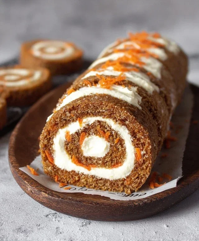 Carrot Cake Roll with Cream Cheese Frosting Filling
